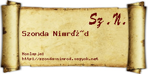 Szonda Nimród névjegykártya